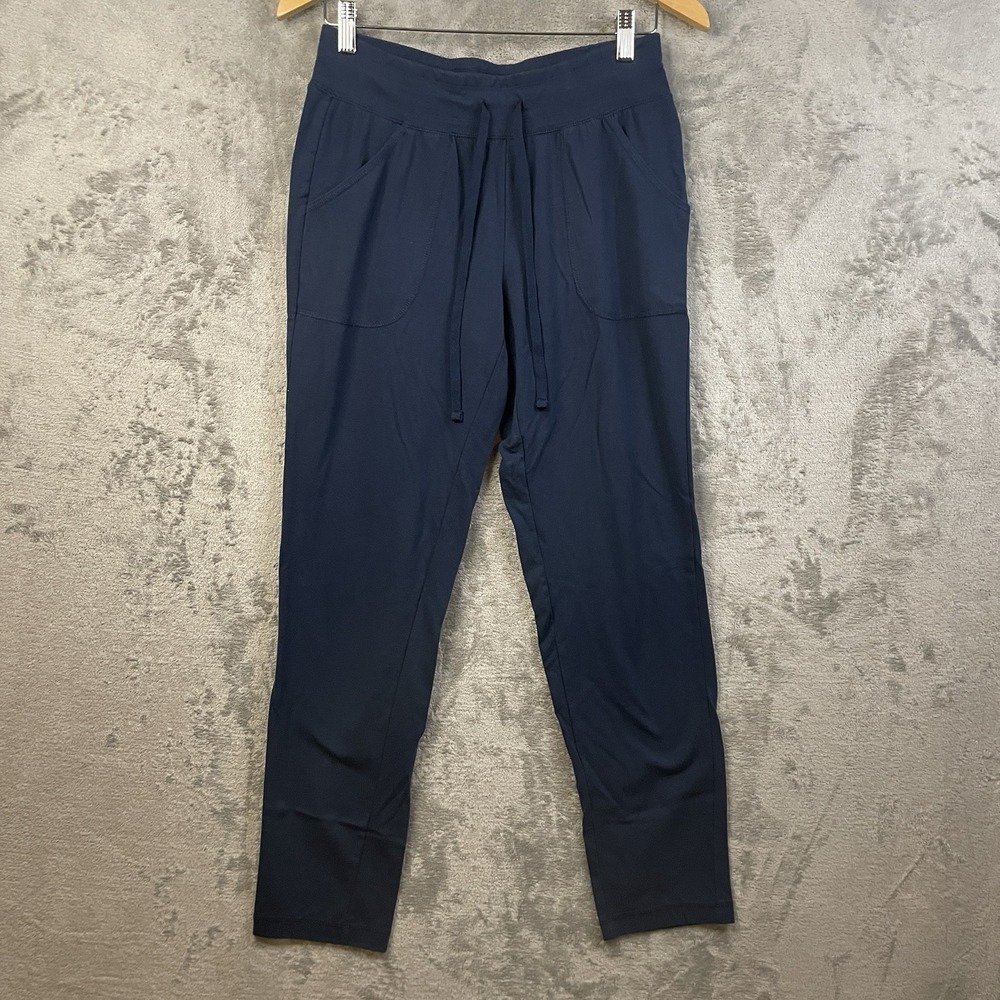 Athetic Women's  S (2-4)‎ Blue Sweat Pants with Drawstring Poly Spandex Blend